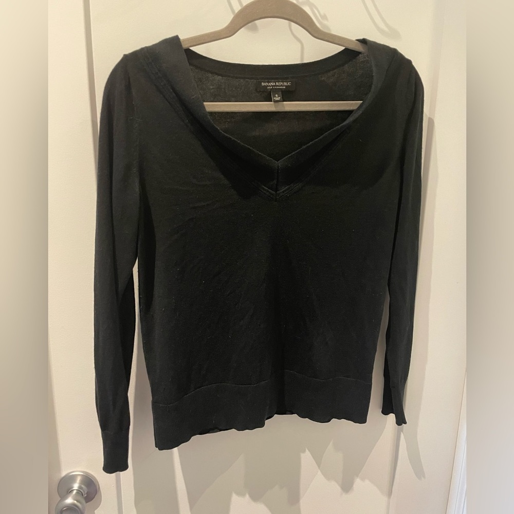 Black Banana Republic Silk Cashmere Sweater Size Small